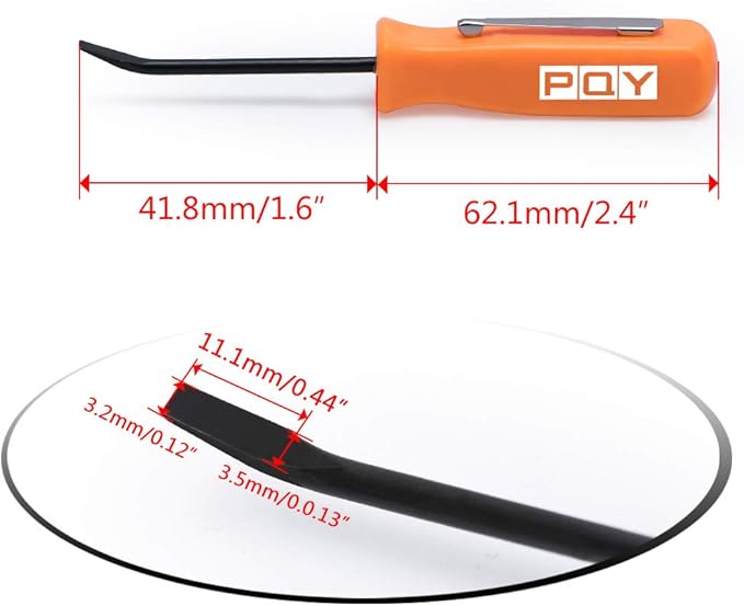 Mini Pocket Pry Bar with Pocket Clip 4.5" Length 3pcs (Orange)
