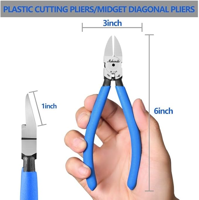 Wire Cutters Flush Cutters for Jewelry Making, Ultra-Sharp Side Cutters, CR-V Diagonal Cutters for Crafting, Flush Cut Pliers for Soft Copper Wire, Floral, Circuit Board (6" 1Pack)