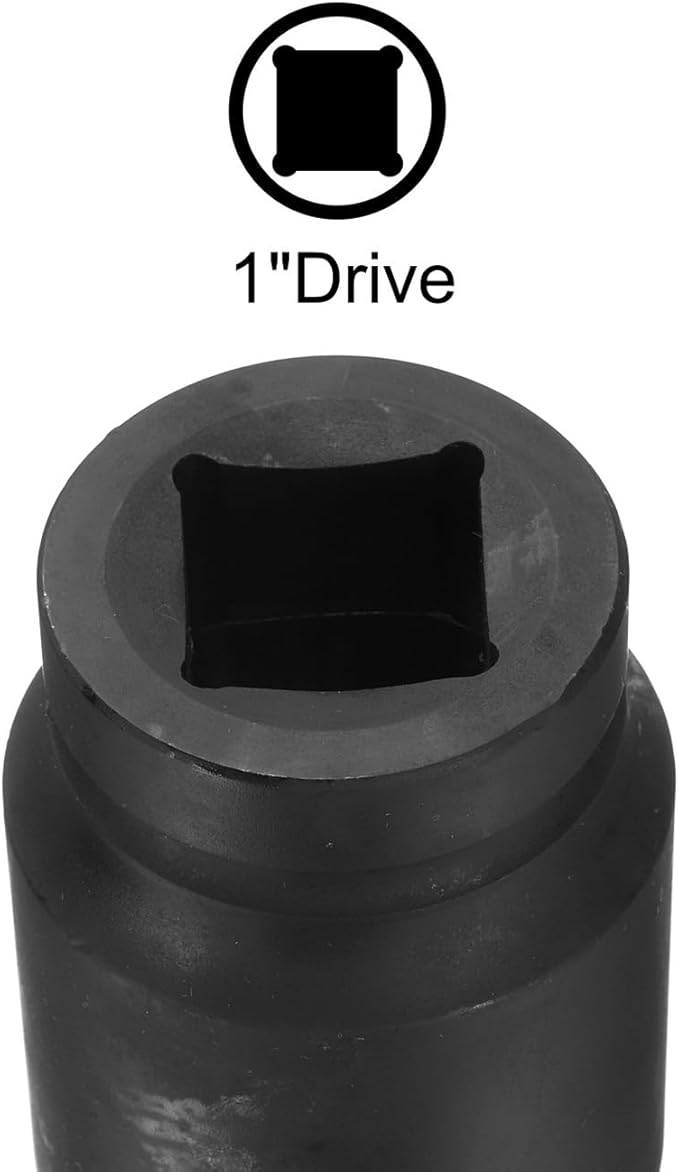 uxcell 1" Drive 41mm 12-Point Impact Socket, CR-MO Steel 80mm Length, Standard Metric Sizes
