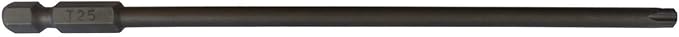 T25 x 6" Color-Coded Torx/Star Driver Bit with Quick-Change Shank - Extended Reach for T-25 Screws and Fasteners, 50-Pack