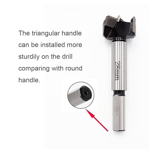 Forstner Drill Bits 28mm (1-3/32 inch) Tungsten Carbide Wood Hole Saw Auger Opener Woodworking Drilling Tool Wood Cutter