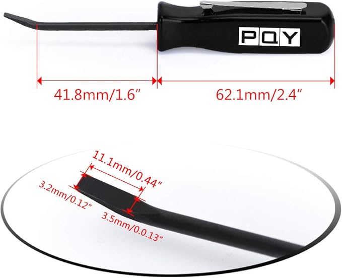 Mini Pocket Pry Bar with Pocket Clip 4.5" Length 3pcs (Black)