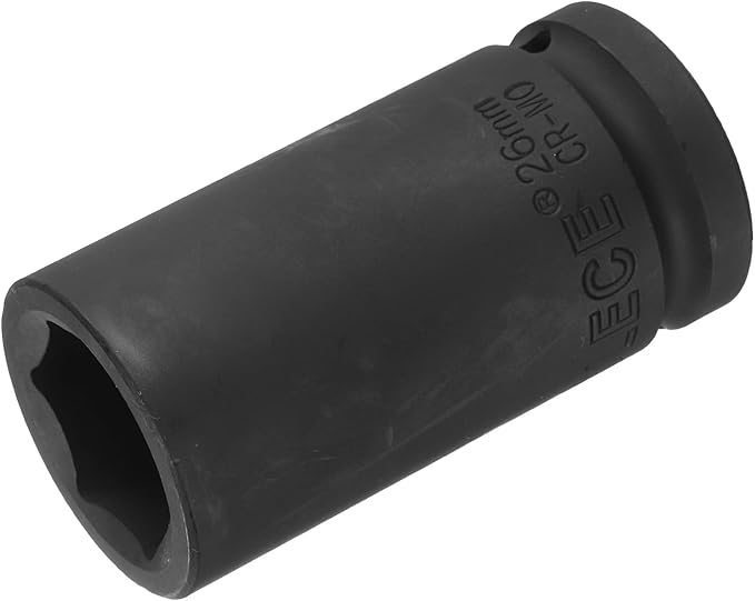 uxcell 3/4-Inch Drive 26mm 6-Point Deep Impact Socket, CR-MO Steel 78mm Length, Metric Sizes