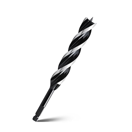 1" x 9" Auger Drill Bit for Wood, Hex Shank Tri Flute Ship Auger Long Drill Bit for Soft and Hard Wood,Tree Stump,Plastic,Drywall and Composite Materials