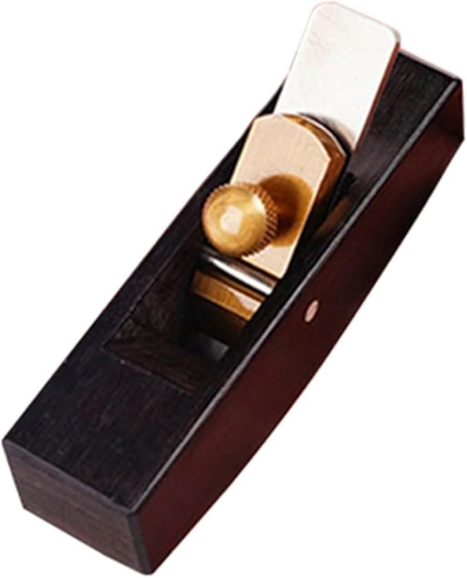 Mini Planer Ebony Hand Plane Tool With Polished Steel Blade For Burr-Free Wood-Finishing And DIY Carpentry, 8X2x2.2 Cm(scraped)