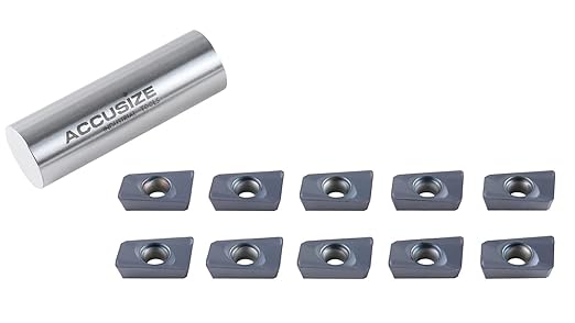 Accusize Industrial Tools APMT1604PDER-H2 PVD Coated Carbide Inserts for Machining Stainless Steel, 10 Pc Set, 1056-1604x10