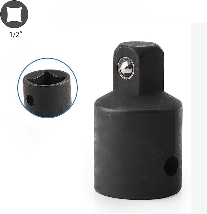 2 Pcs 1/2 Inch Drive (F) x 3/8 Inch (M) Socket Reducer, Female to Male, Cr-V (Black)