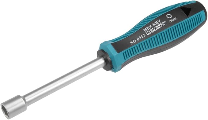 uxcell 10mm Non-Magnetic Tip Six Point Hex Nut Driver with 3.7-Inch Round Shaft
