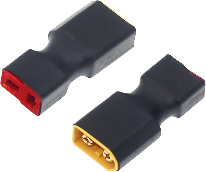 XT60 to T Plug Female Male Connector Adapter for RC Car FPV Drone Lipo NiMH Battery Charger ESC No Wires Connector (2 Pair)