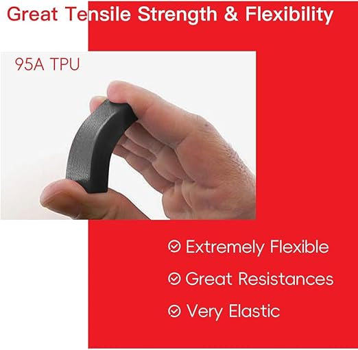 Geeetech TPU Filament 1.75mm, 1KG (2.2lbs) Spool ??95A Flexible 3D Printer Filament with High Elasticity, Dimensional Accuracy 짹0.03mm, Fits Most FDM Printers, Clear Red