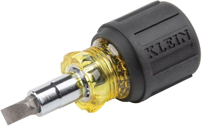 Klein Tools 80027 Screwdriver Set, 11-in-1 Multi-bit Screwdriver, 6-in-1 Stubby, Phillips, Slotted, Square, Torx Bits, 2-Piece