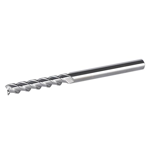 SpeTool 1/4 Shank Carbide End Mill for Aluminum Cut (3 Flutes, 3.5 inch Long) Non-Ferrous Metal Upcut CNC Spiral Router Bit