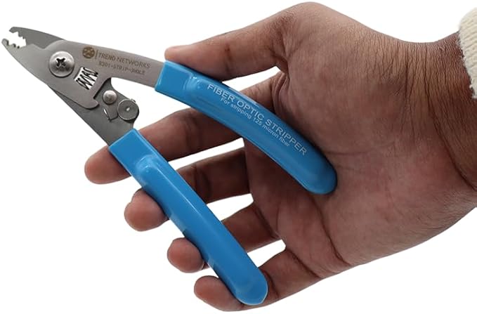 Precision 3-Hole Fiber Optic Stripper | Multi-Diameter Pliers for 250쨉m, 900쨉m, & 2mm/3mm Fiber Cable Jackets & Coatings