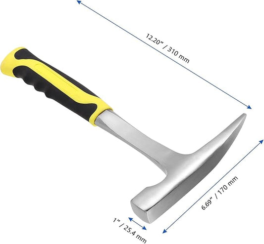 MANCHAP 2 PCS 32oz Rock Pick Hammer, 2LB Masonry Hammer with Pointed Tip for Geological, Camping