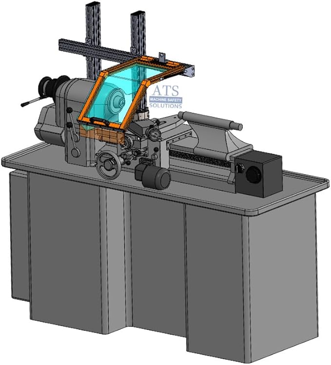Hinged Lathe Guard for Hardinge HLV/Toolroom Lathes, 12??Wide, Interlocked Model. Part # LG-TR2-SK1 by ATS MACHINE SAFETY SOLUTIONS