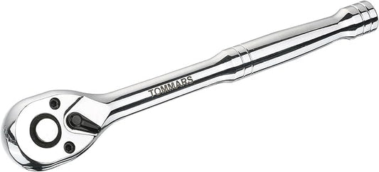 TOMMARS 3/8" Drive Ratchet Socket Wrench, 72-Tooth Quick-Release Socket Ratchet Wrench Reversible, Gifts for Men Mechanic Hand Tools