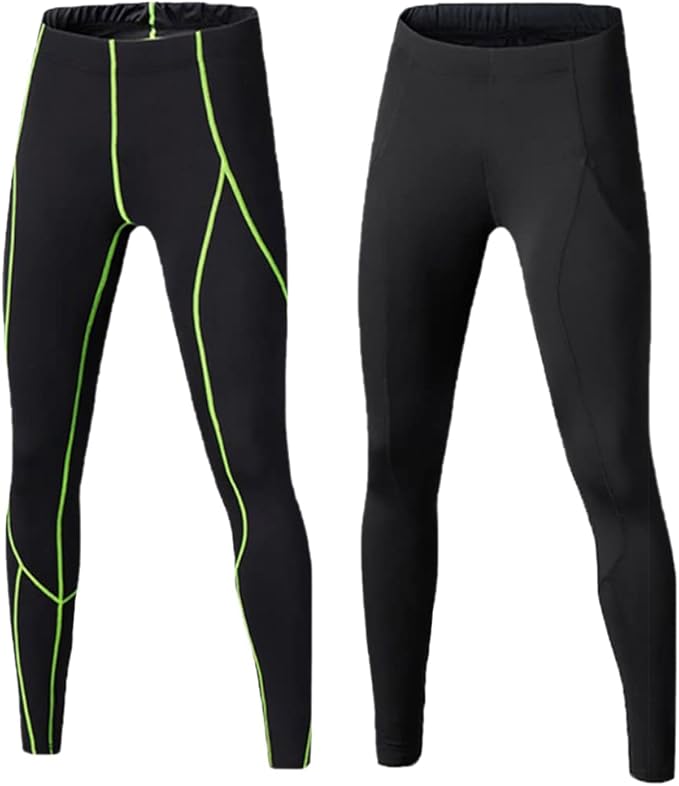 LANBAOSI Youth Boys Compression Leggings Athletic Pants Base Layer Football Workout Tight