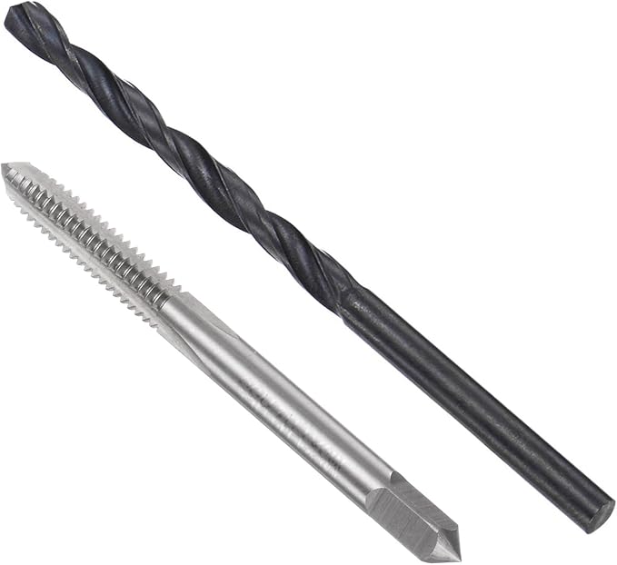 uxcell Metric Tap and Drill Bit Set, M5 x 1 Thread Tap & 4mm Black Oxide Twist Drill Bit, Straight Flute Tap Tapping Threading Repair Tool Kit
