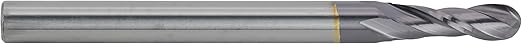 CME 10 pcs Micrograin Carbide End Mills, Ball Nose, TiAlN Coated, 7/64" Mill Diameter, 3/8" Length of Cut, 1 1/2" Overall Length, 2 Flute, Center Cutting