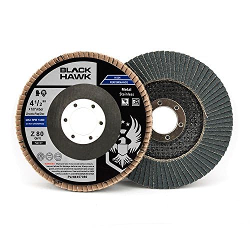 BHA Grinding and Sanding Flap Discs T27, 4-1/2" x 7/8", 80 Grit - 10 Pack