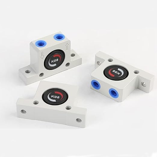 (2 Counts) K08 K 1/4'' Thread Pneumatic Vibrator Power Concrete Vibrator Ball Type Aluminum Alloy Air Turbine Oscillator with Silencer K8