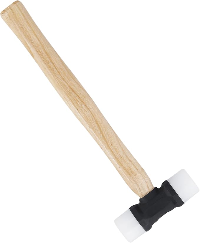 2 PCS 12 oz Soft Face Nylon Hammers, Dual Head Mallet Hammer with Non-Slip Grip for Mechanics, Woodworking, Auto, Home DIY