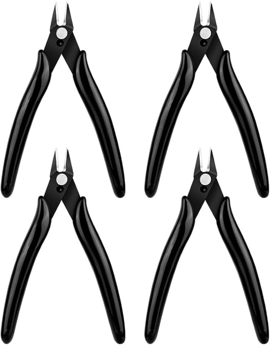 Ainiv Wire Cutters, 4PCS Spring-loaded Side Cutters Flush Cutters, Diagonal Cutters Precision Side Cutters, Diagonal Cutting Pliers in CRV Steel, Heavy Duty Cutting Pliers for Electrical, Homes