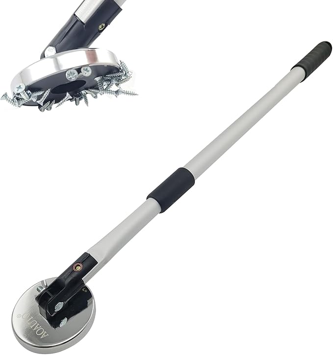 Telescoping Magnetic Sweeper Pickup Tool, Retractable 27" to 43" with Super Strong Magnet, Screws Parts Finder with 64LB Pull Capacity for Pick up Nails, Screws, and Metal Parts