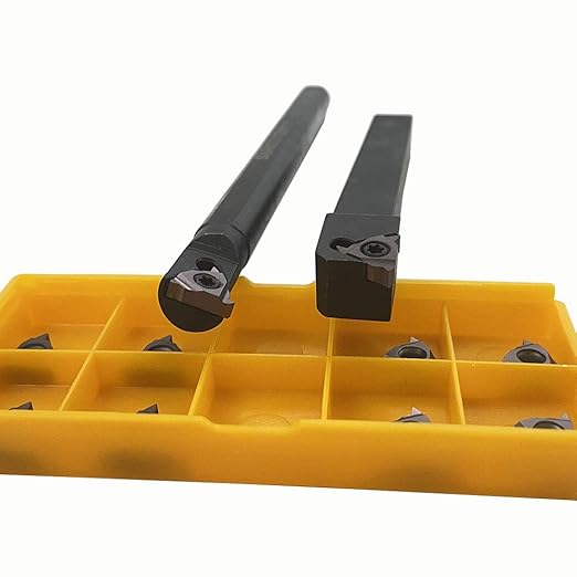 Lathe Threading Tool External/Internal Threading Tool Holder SER1010H11+SNR0010K11 Threading Inserts 11ER AG60 11IR AG60 for Boring Bar Holder (SER1010H11+SNR0010K11+11ER A60+11IR A60 (Purple))