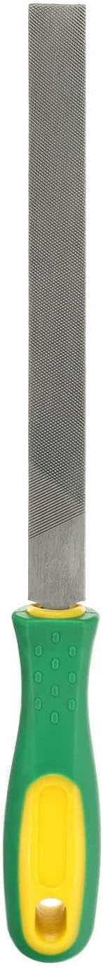 HARFINGTON Flat Coarse Cut File 10" Double Cut Teeth High Carbon Steel Hand Rasp File with Plastic Handle for Metal Wood Deburring Removing