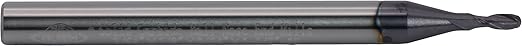 CME 10 pcs Micrograin Carbide End Mills, Ball Nose, TiAlN Coated, 3/64" Mill Diameter, 9/64" Length of Cut, 1 1/2" Overall Length, 2 Flute, Center Cutting