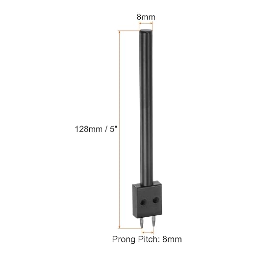 uxcell 2 Prong Leather Prong Punch Tool 8mm Steel Prong Row Round Hole Stitching Chisel for Leather Craft