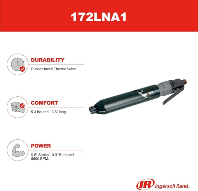 Ingersoll Rand 172LNA1 Air Needle Scaler, 5500 BPM, 9/16" Stroke