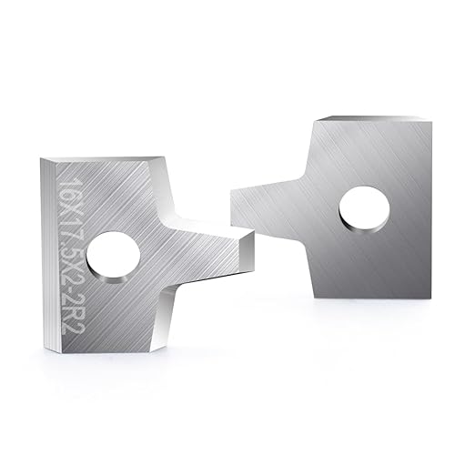 Woodworking Veneer Edge Trimmer Blades 16x17.5x2.0mm-2R2 2-Pcs, Chamfer Plane, Edge Banding Cutter, Manual Planer Blade, Burr Scraper for Board & Wood Surfaces (16x17.5x2-2R2, 2-PCS)