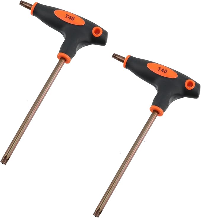 Antrader T40 Torx Screwdriver,Anti Tamper Proof Torx Key,S2 Steel T-Handle Dual End Wrench-2Pcs