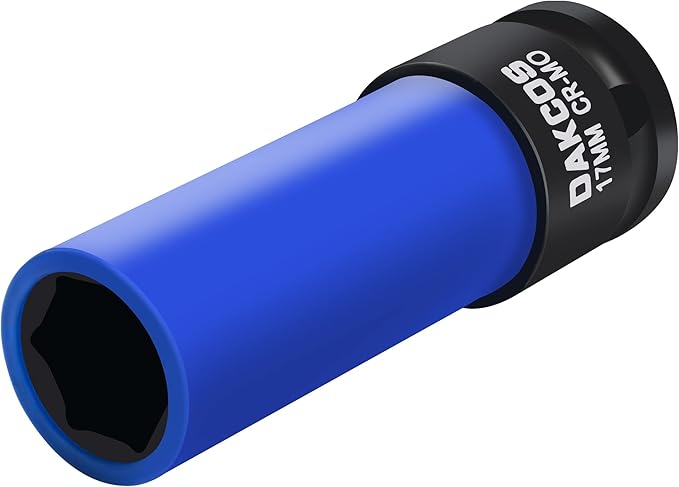 17mm Impact Lug Nut Socket, 1/2 inch Drive, With Protective Sleeves,CR-MO