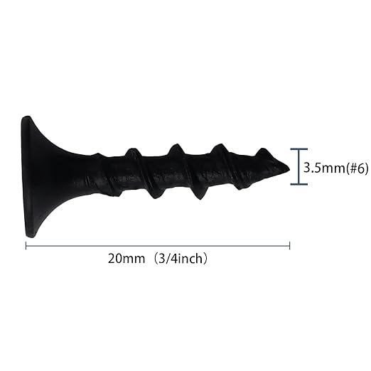 280pcs #6 횞 3/4 inch High Hardness Drywall Screws, Black, Coarse Thread, Phillips Drive, Bugle Head, Black Wood Screws, Wood and More (3/4 in, 280)