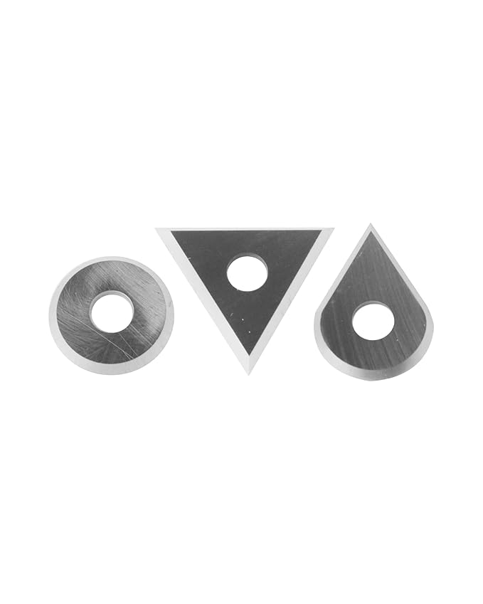 3 pcs Carbide Paint Scraper Blades, Round, Triangular and Drop Shaped Tungsten Steel Blades, Fit for 1in Scraper, for Removing Paint, Glue and Grout