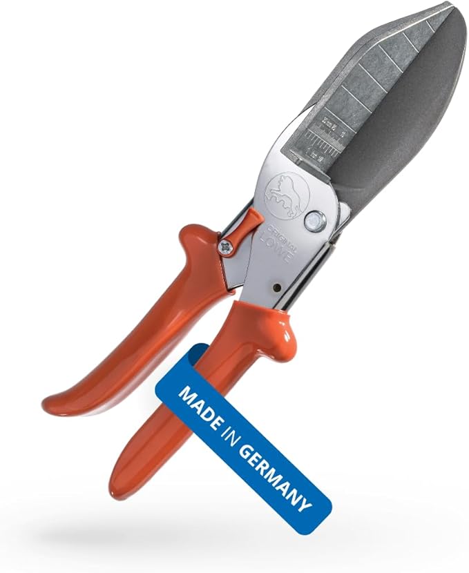 Original L횜WE Trim Shears 3.306 with 90-Degree Stops for Professional Use in Handicrafts - Trim Cutter with Long Blade for Precise Cutting of Plastic, Rubber, Wood, PVC, Leather, and Metal