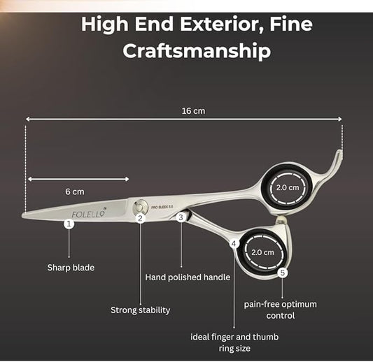 Right-Handed Hair Cutting Scissors ??Stainless Steel Barber Shears with Ball Bearing Adjustment Screw ??Grooming Tool for Men and Women