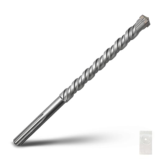 1 x 15 inch SDS Max Rotary Hammer Drill Bit, 25x380mm Carbide Tip Masonry Drill Bit,Concrete Drill Bit for Masonry, Brick, Stone, Concrete (Length :380mm / 15 inch, 25mm (1 in) Diameter)