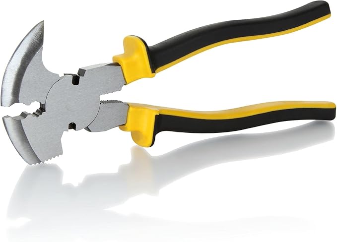 2PCS 10inch Fencing Pliers, Fence Pliers Tool, Nail Puller, Multi Fencing Pliers Tool, Stretching Wire Pliers, Pliers with Hammer Head for Installation and Removal of Wire Fence