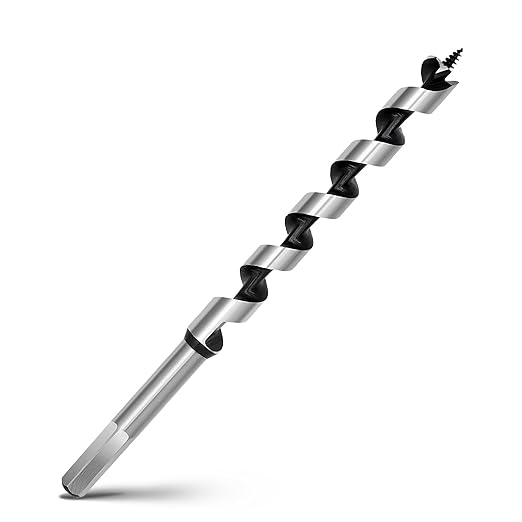 5/8 x 9 inch Auger Drill Bit for Wood,Hex Shank Ship Auger Bit for Soft Wood, Hard Wood, Plastic, Composite Materials and DIY Projects