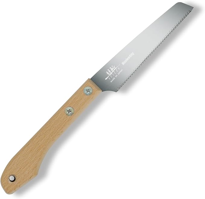 SUIZAN Small Hand Saw 5" Versatile Wood Blade - Compact Japanese Pullsaw Single Edge Woodworking Tools