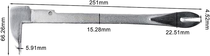 Nail Puller Extractor and Remover Tool with Dual Strike Zones, Precision Claws for Embedded or Headless Nails, Metal Carpentry Pry Bar for Woodworking and Household Repairs, Silver(D)