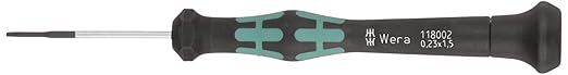 Wera 05118002003 Kraftform Micro 2035 Slotted Electronics Precision Screwdriver, 1.5mm Head, 40mm Blade Length