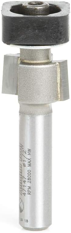 Amana Tool - 47147 Carbide Tipped Laminate Trimmer with Euro Square Bearing 1/2 Dia x 19/6