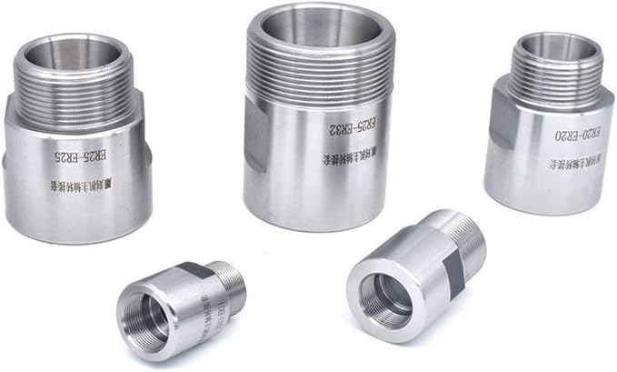 Spindle Extension Rod Thread Adapter ER11 ER16 ER20 ER25 ER32 Collet Chuck with Nut Compatible with CNC Motor Rotor for Industrial Engraving and Milling Machine Use(ER20-ER20 With Nut)