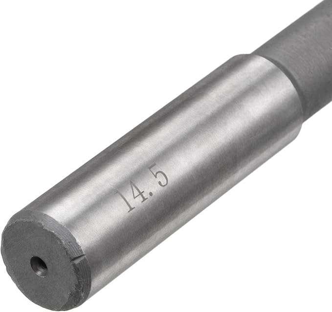 uxcell Chucking Reamer 14.5mm, H7 HSS Lathe Machine Reamer 6 Straight Flutes, Round Shank Milling Cutting Tool, Metric Reaming Drill Bit for Stainless Steel Metal Hole