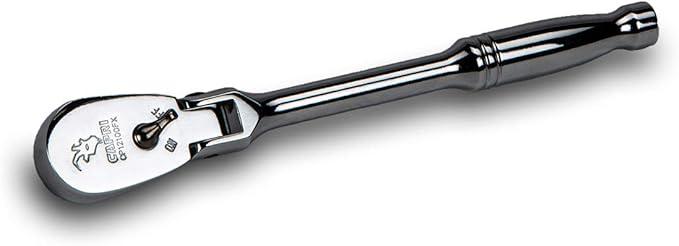Capri Tools 1/4-Inch Drive Low Profile Flex-Head Ratchet, True 72-Tooth, 5-Degree Swing Arc, 180-Degree Flex-Head (CP12100FX)